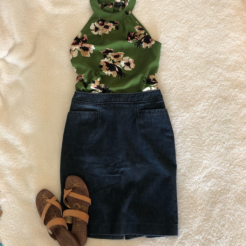 Halogen denim skirt